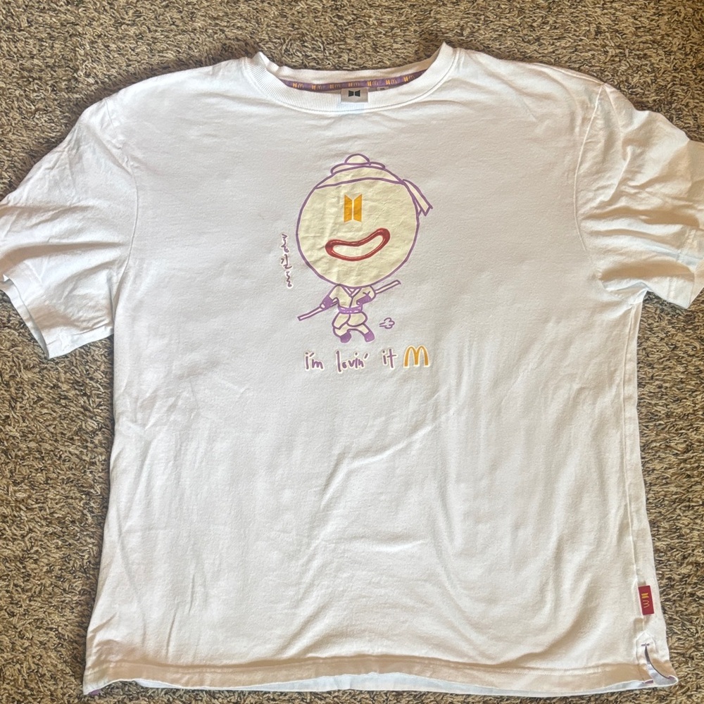 RARE BTS x McDonald's Jimin Saucy White T-Shirt
